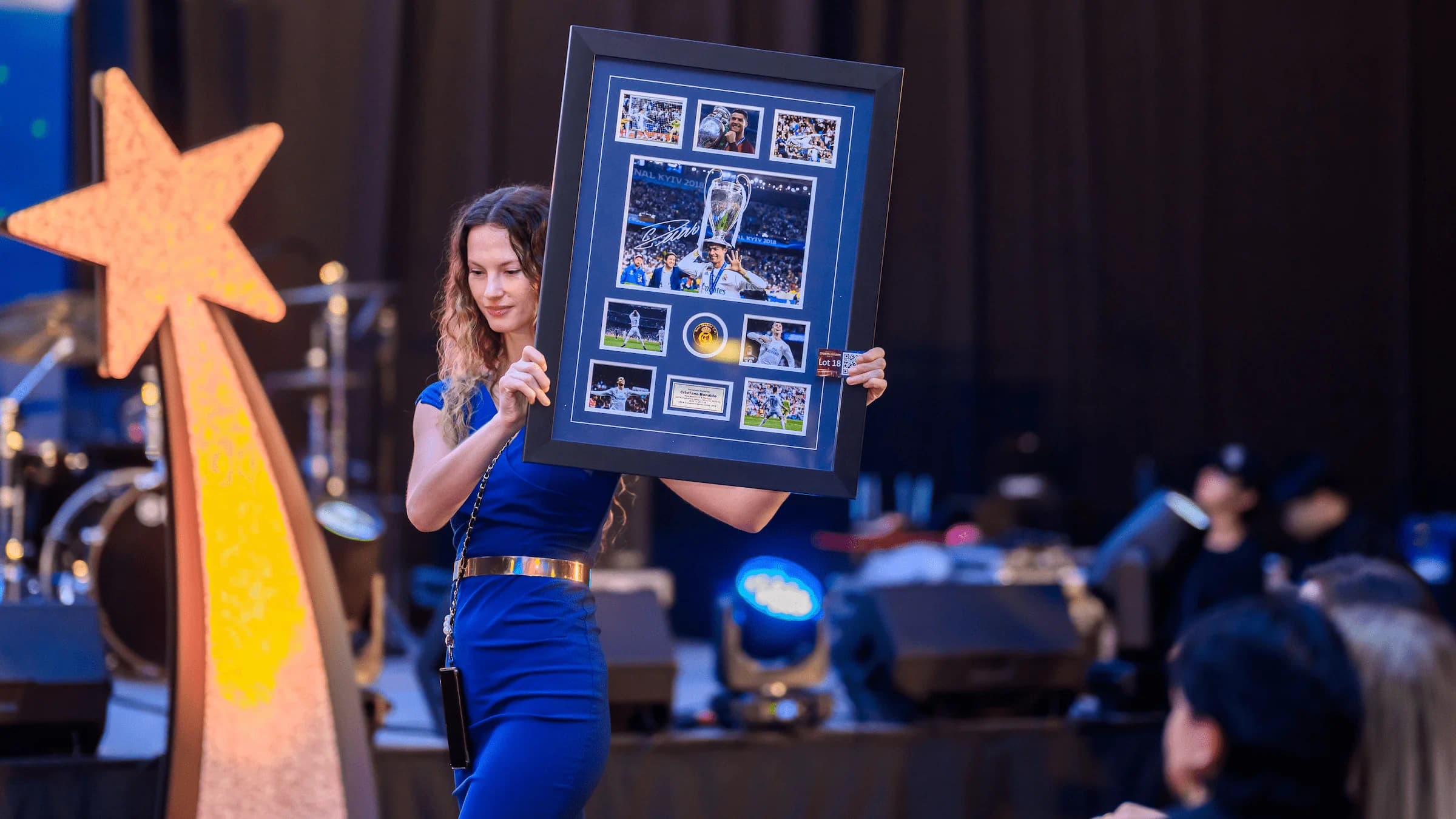 Stage being prepared for a fundraising event